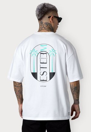DOUBLE PALM OVERSIZED - Print T-shirt - white