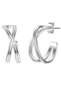 Sidabrinės auskarų serijos su susipynusiu, vamzdiniu dizainu. Yra poliruotas paviršius ir laikiklis, užtikrinantis saugų dėvėjimą.