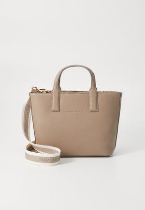 Tommy Hilfiger LOGOTAPE MINI TOTE - Handbag - coastal taupe