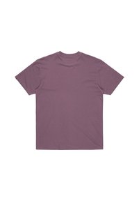 Short-sleeved t-shirt in a solid dusty purple color, made of soft cotton, featuring a crew neck and a plain back design.