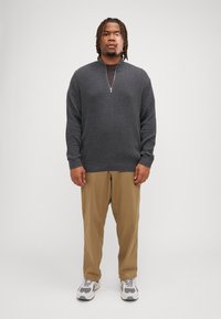 Jack & Jones JPRBLALIAM HALF ZIP  - Strickpullover - dark grey melange
