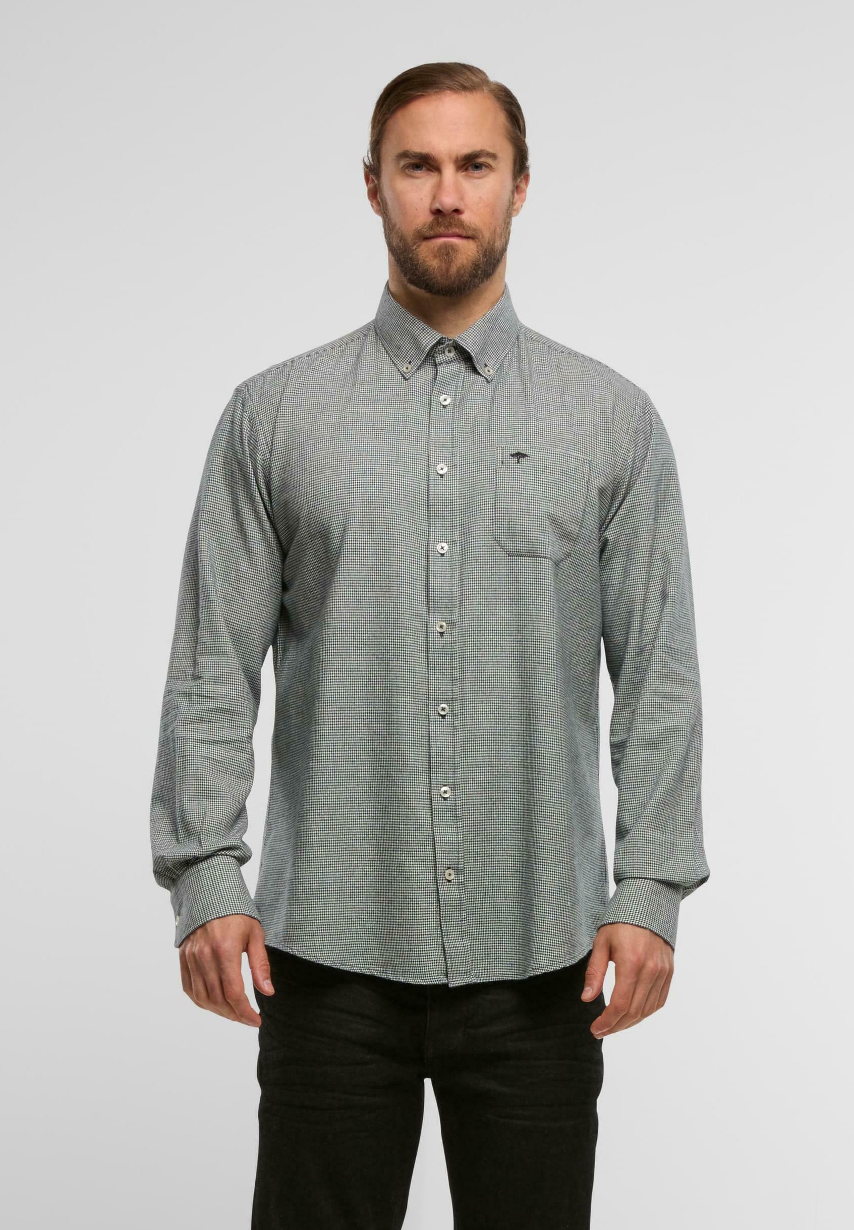 Camicia Uomo FYNCH-HATTON In Cotone, Colletto Abbottonato, Maniche Lunghe, Design Moderno E Morbido
