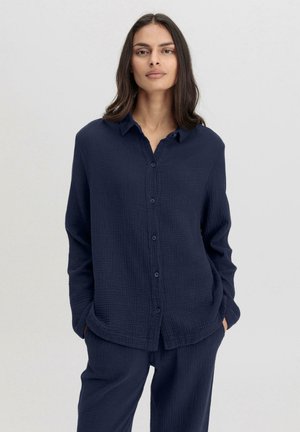 hessnatur PURE COMFORT - Nachtwäsche Shirt - dunkelblau