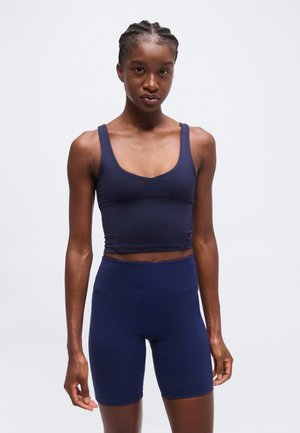 Even&Odd active ESSENTIAL CROPPED FITTED SLEEVELESS TOP - Débardeur - dark blue