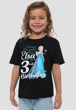 Disney, FROZEN BRIGHT LIKE ELSA 3RD BIRTHDAY - Print T-shirt - black