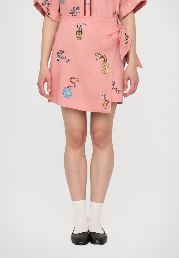 TIMMY EMBROIDERED SARONG SKIRT - Mini skirt