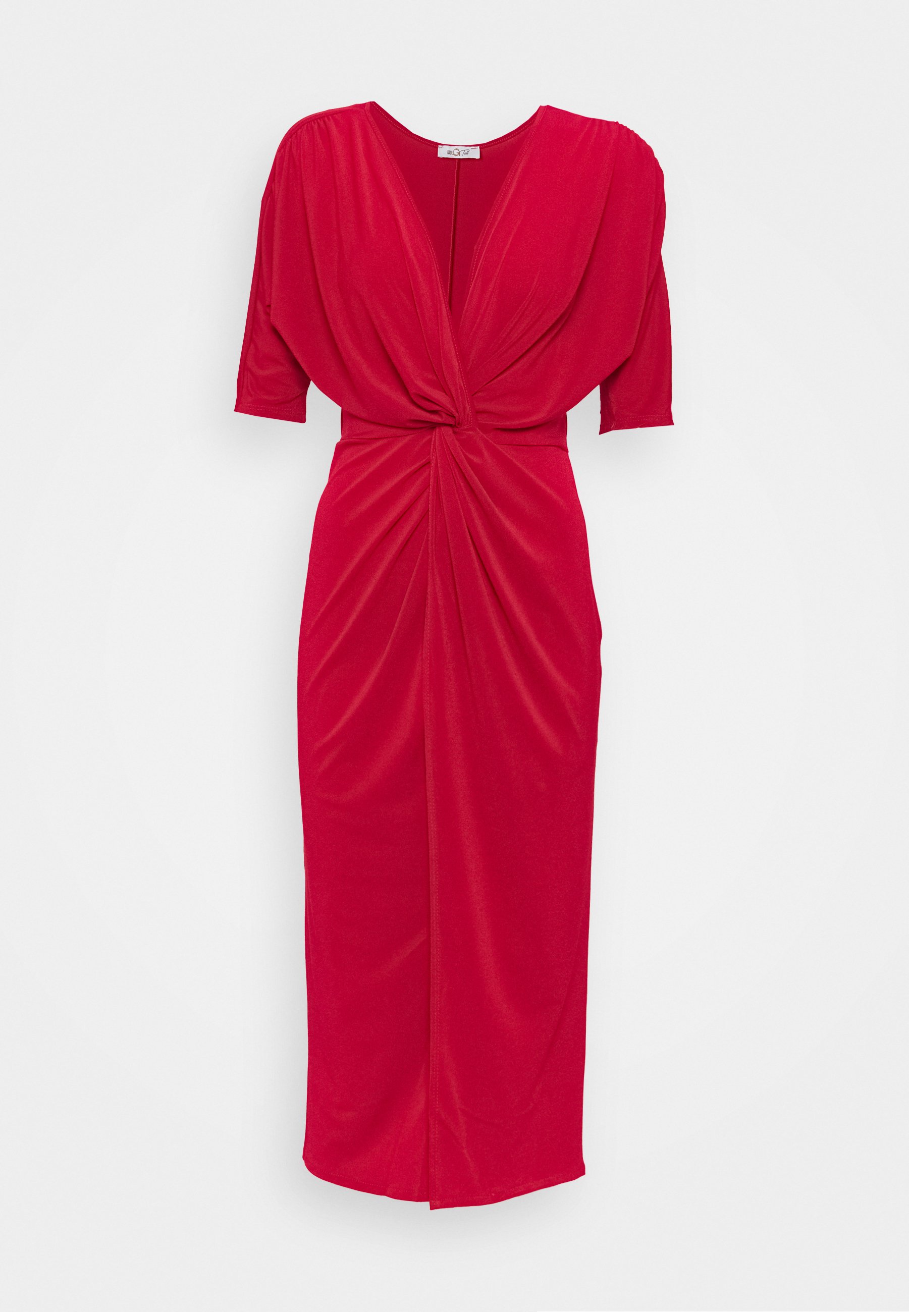Wal G Tall Front Knot Sleeve Midi Dress Jersey Dress Red Blue Zalando Ie Wal G Tall Front Knot Sleeve Midi Dress Jersey Dress Red Blue Zalando Ie