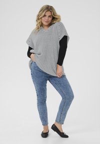 Kaffe Curve Stickad tröja - grey melange
