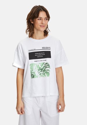 Print T-shirt - white green