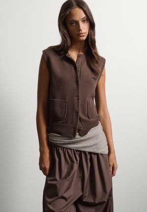 Stefanel GILET REGULAR FIT. - Smanicato - chocolate brown
