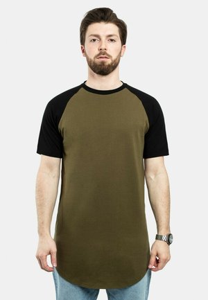 ROUND BASEBALL KURZARM - Marškinėliai su spaudiniu - olive/black