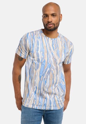 T-shirts print - blue,beige,white