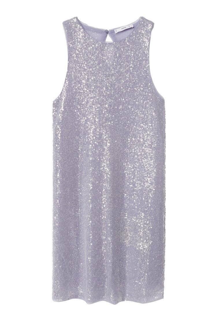 mango purple sequin dress Semi-transparent short sequin dress - Women