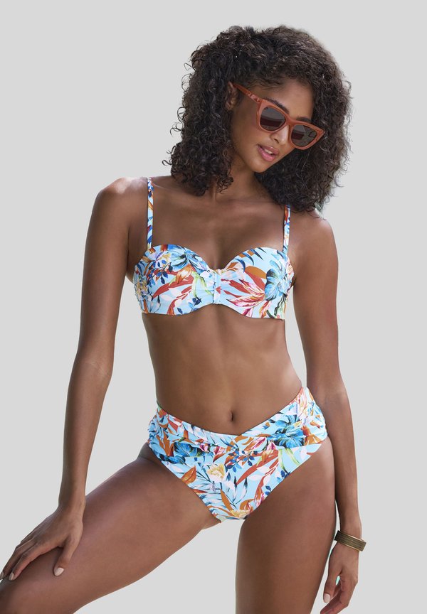 Bikini-Top - hellblau bedruckt