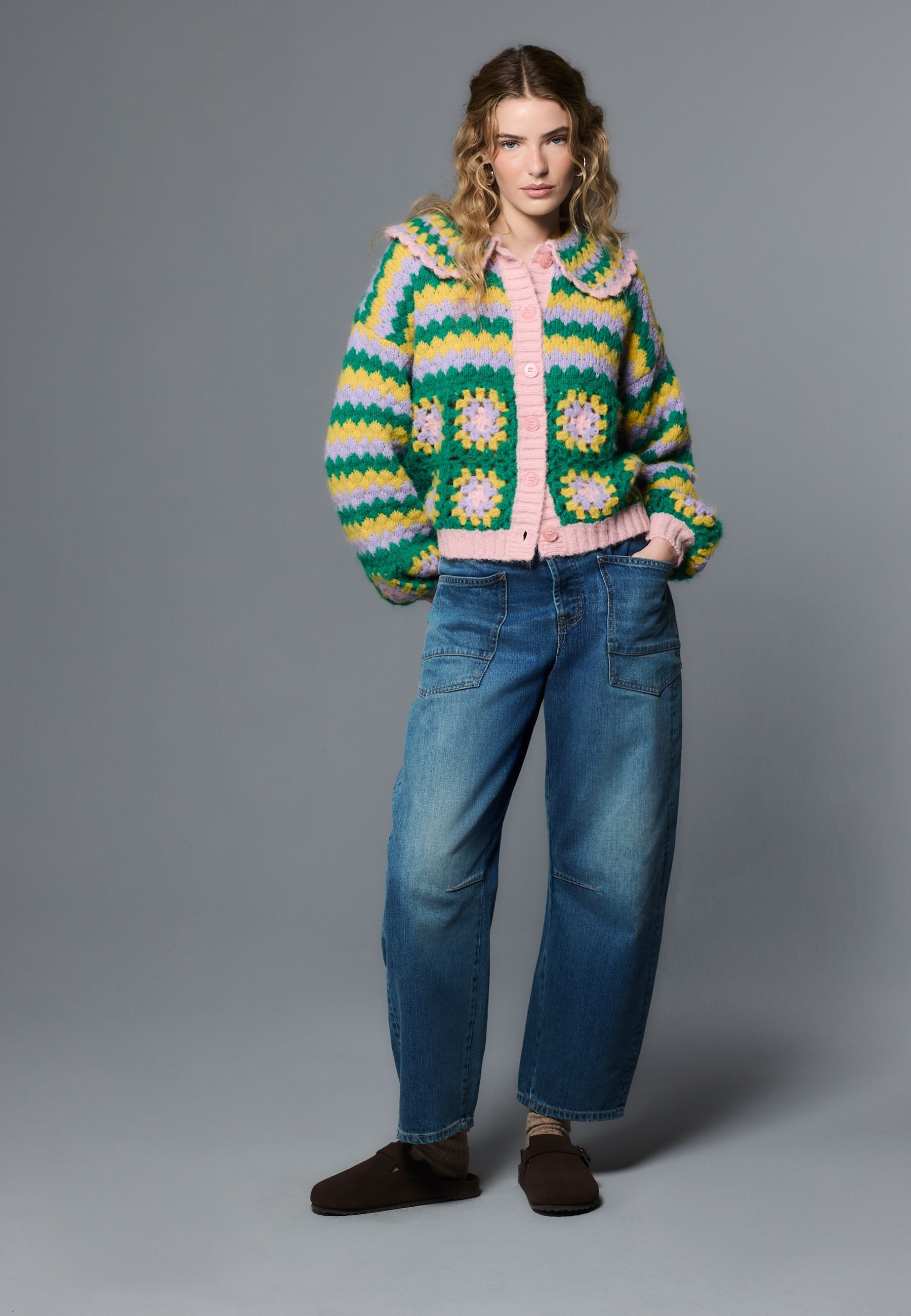 Ensemble gants et porte-cartes multicolore femme