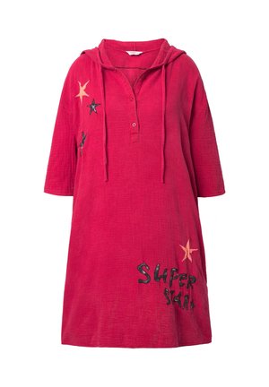 Angel of Style STARS HOOD - Shirt dress - velvet red