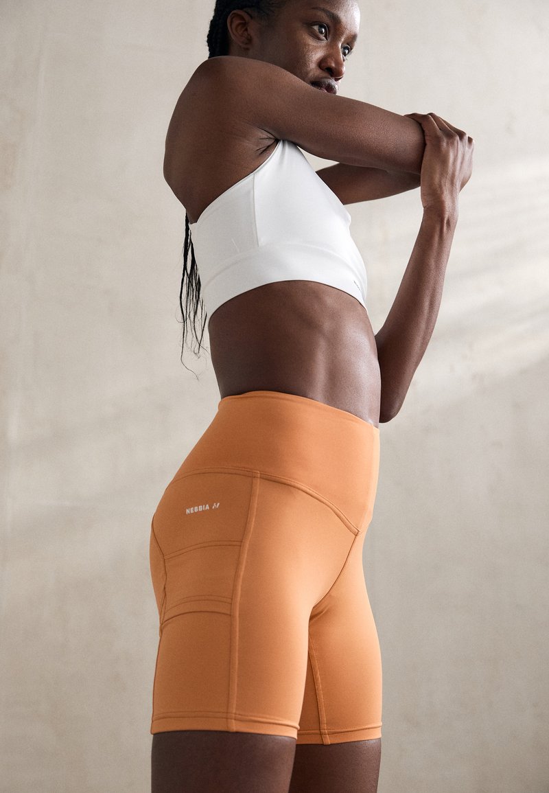 Nebbia HIGH WAISTED BIKER SHORTS - Pajkice - orange