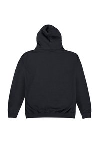 Felpa nera con cappuccio, maniche lunghe, tasca a marsupio frontale, polsini e orlo a costine. Tessuto morbido con un design semplice e senza cuciture sul retro.