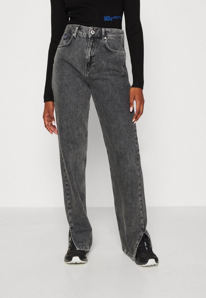 Karl Lagerfeld Jeans - Sirgete säärtega teksad - acid dark grey, Suurenda