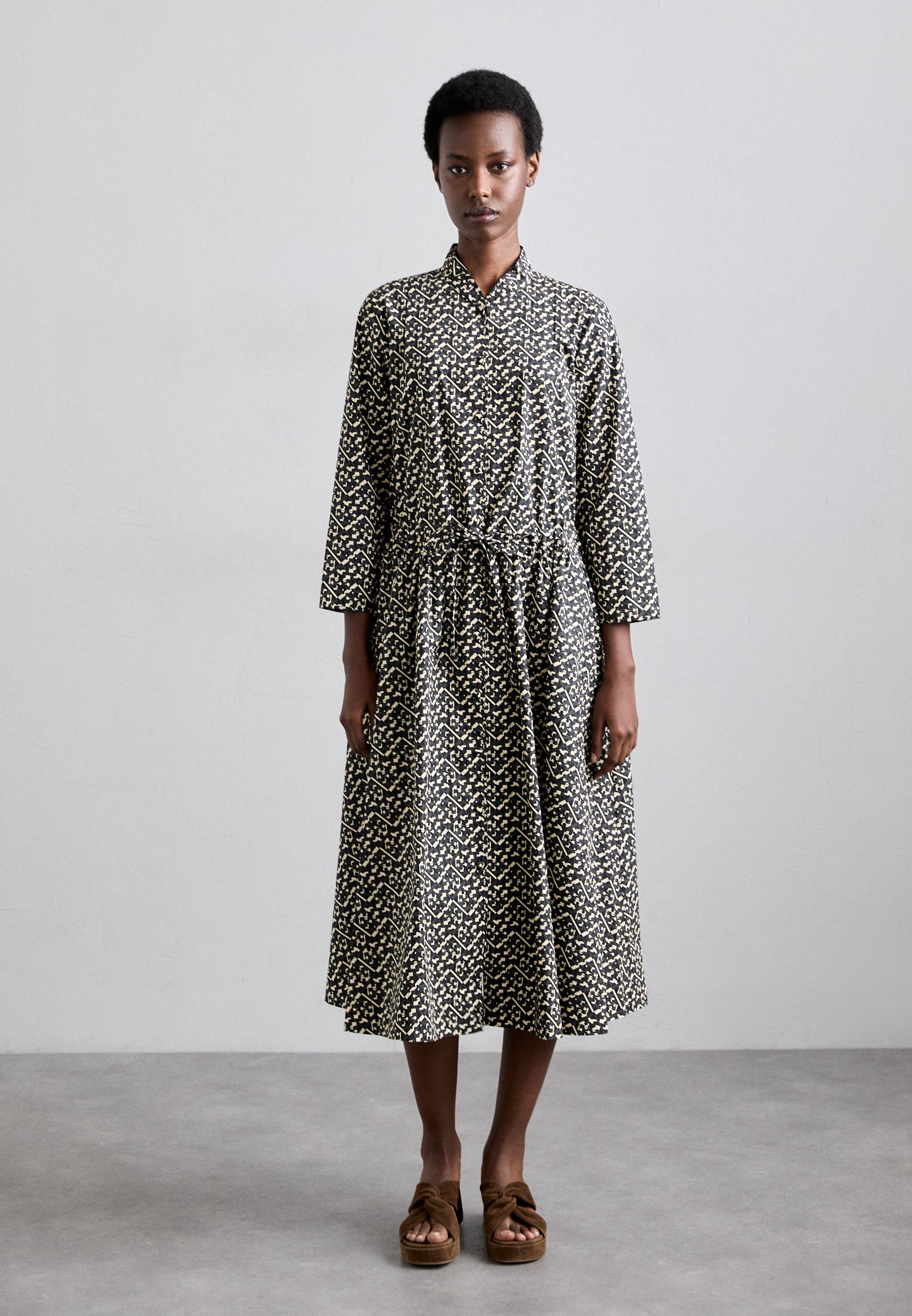 Tory Burch MIDI SHIRTDRESS - Shirt dress - black - Zalando.ie