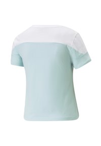 Puma AROUND THE BLOCK - Marškinėliai su spaudiniu - light aqua white