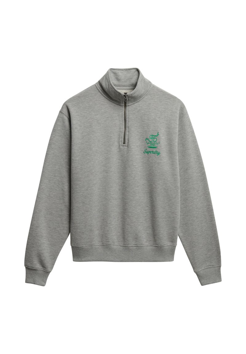 Superdry & Co COUNTRY CLUB CREST HALF ZIP - Sweatshirt - grey marl ...