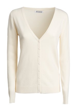 INFLUENCER, INFLUENCER CARDIGAN V-NECK BASIC CARDIGAN - Gilet - ivory