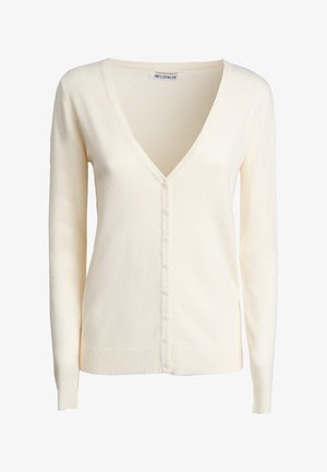 INFLUENCER, INFLUENCER CARDIGAN V-NECK BASIC CARDIGAN - Gilet - ivory