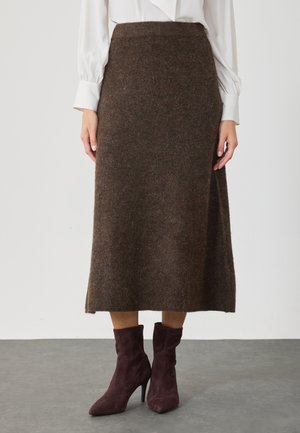 Áčková sukně - brown melange
