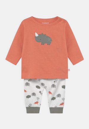 SET - Broek - orange/off-white