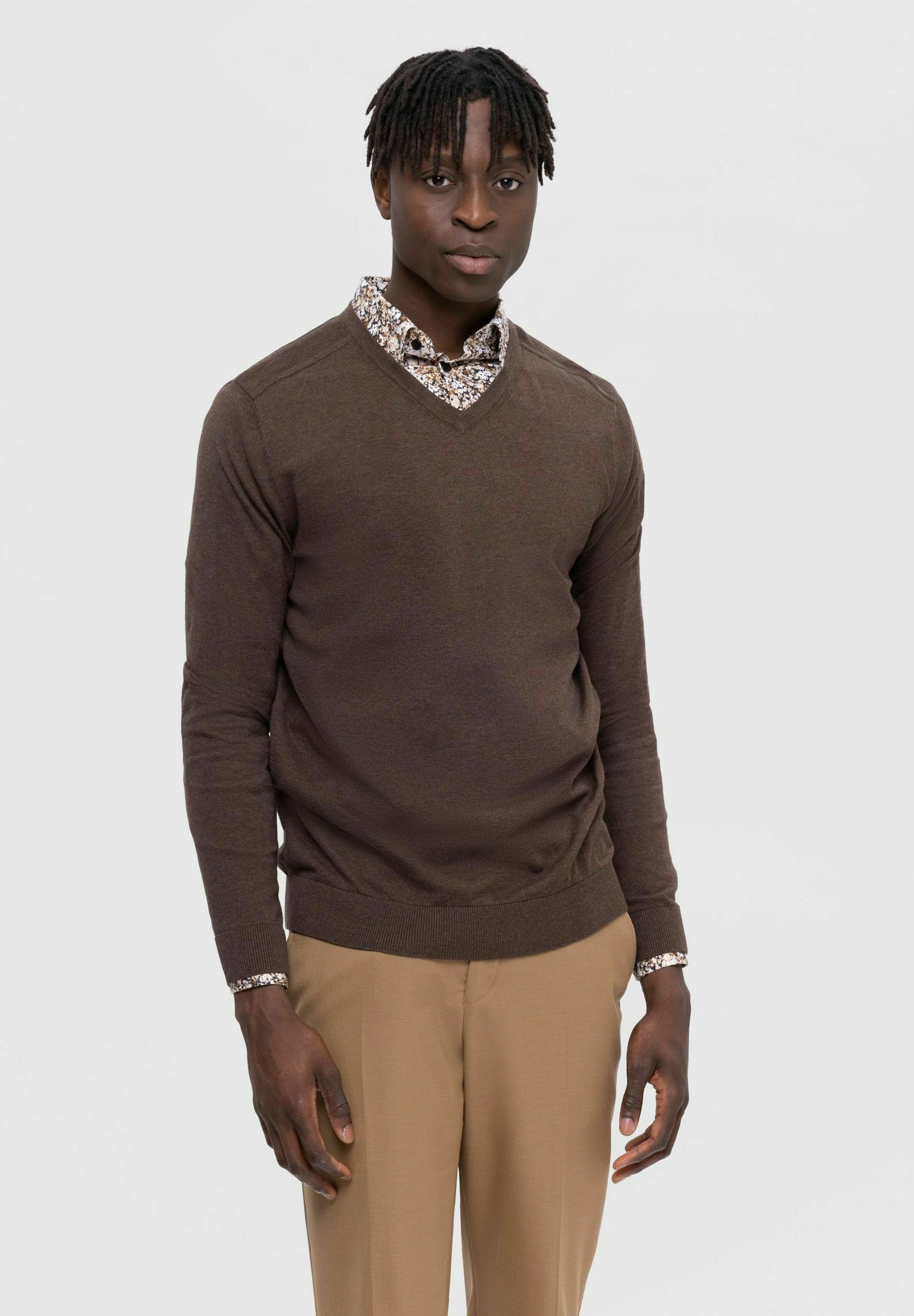 HUIFUAO Damen Häkelpullover - Übergröße V-Ausschnitt Strickpullover