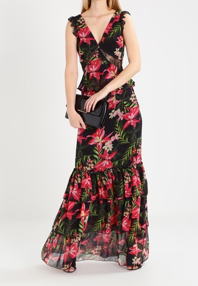 strapless open back dress Red Sequin Holiday Dress – Prom Gown with Slit & Lace-Up Back main image 0