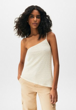 ASYMMETRIC CUT OUT - Top - mottled beige