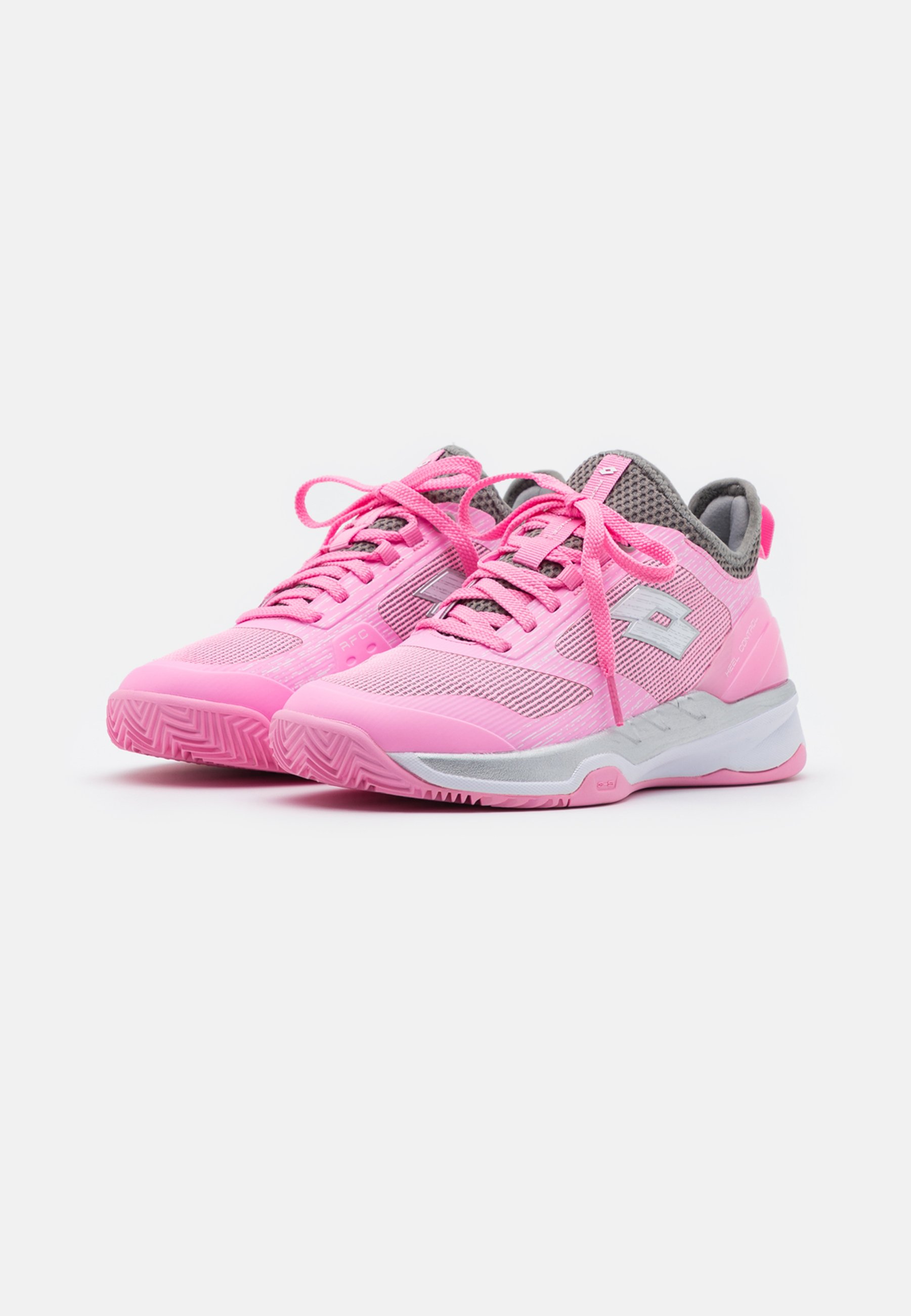 pink and gray tennis shoes