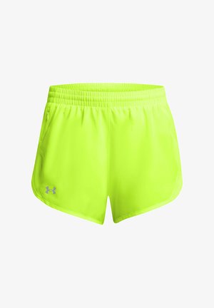 Neonsko rumene športne kratke hlače z elastiko v pasu, lahka tkanina in stranska žepa. Imajo majhen sivi logotip na spodnjem robu.