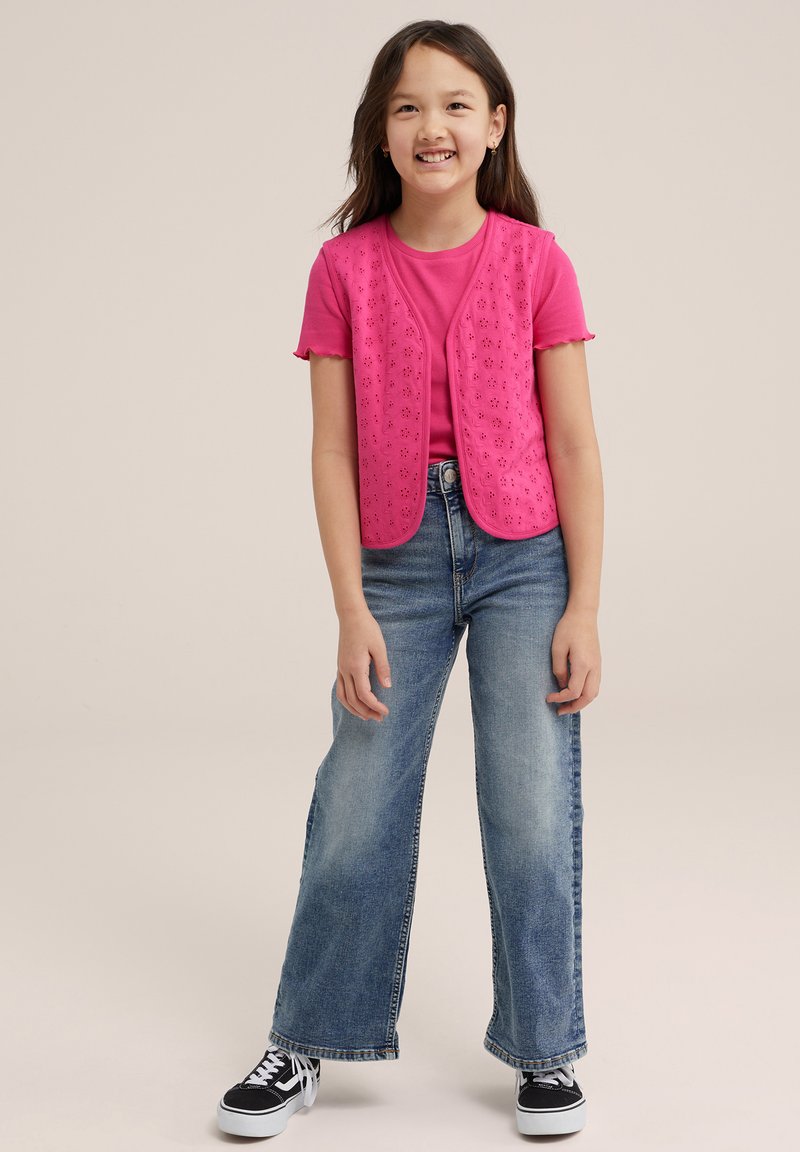 WE Fashion - MET STRUCTUUR - Camiseta estampada - pink, Ampliar