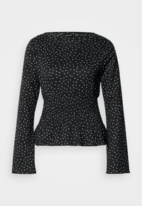 LONG SLEEVE SMOCK - Bluse - black