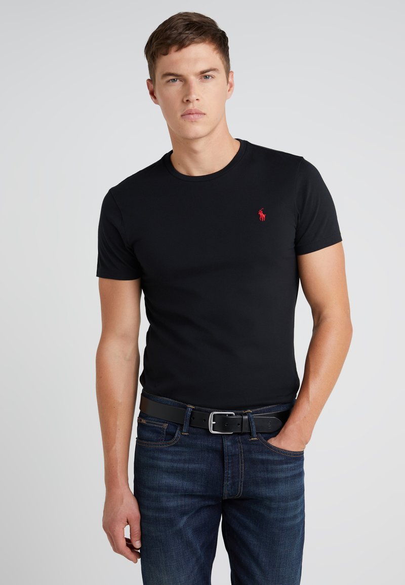 Polo Ralph Lauren CUSTOM SLIM FIT COTTON TSHIRT Lihtne Tsärk black/must Zalando.ee