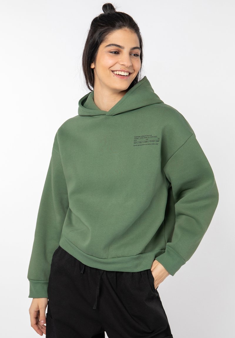 Sublevel - MINI-PRINT - Kapuzenpullover - green, Vergrößern