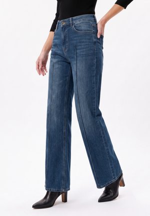 Anna Field by Zalando, HIGH RISE SAILOR WIDE LEG - Дънки с широк крачол - blue denim