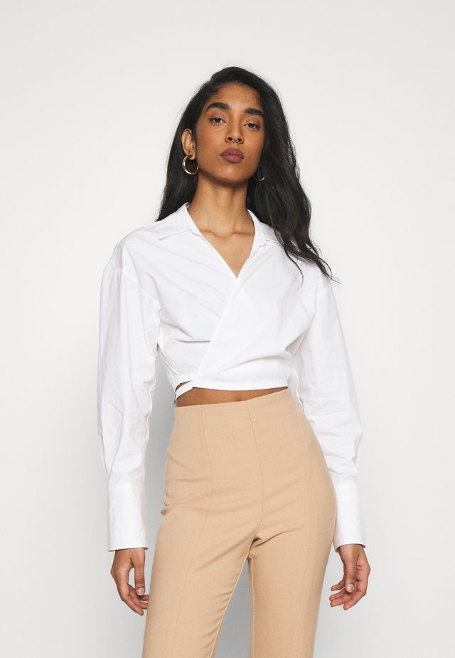 MATHILDE GØHLER X CROPPED TIE WAIST - Bluse - white
