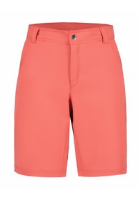 Korallfärgade shorts i lätt tyg, med en mjuk yta, dragkedja och b�älteshällor. Enkelt designade utan synliga mönster eller detaljer.