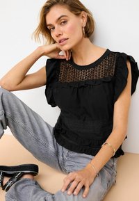 Next FRILL SLEEVE REGULAR FIT - Blūze - black