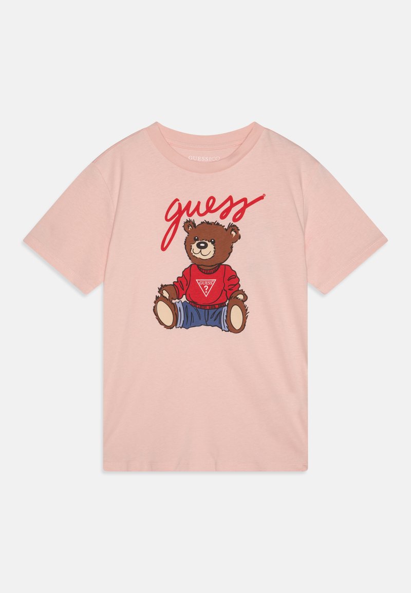 Guess JUNIOR BEAR UNISEX - Apdrukāts T-krekls - pink roses