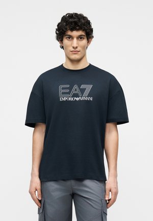 TRAIN VISIBILITY TEE LOOSE - Trükipildiga T-särk - dark blue