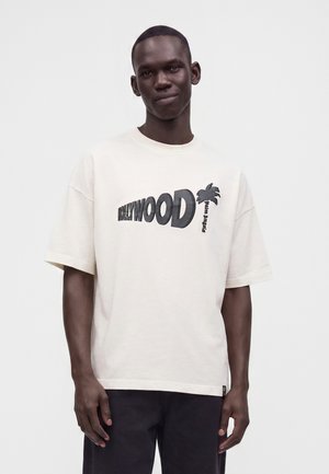 Palm Angels, SUNSET LOOSE TEE - T-shirt med print - off white/black
