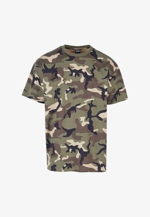 Urban Classics HEAVY CAMO - Trükipildiga T-särk - wood camo aop