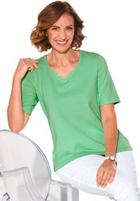 GOLDNER MIT CHARMANTEM AUSSCHNITT - T-shirt print - light green