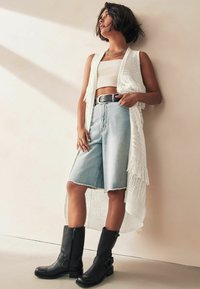 Next LONGLINE FRINGE - Cardigan - white