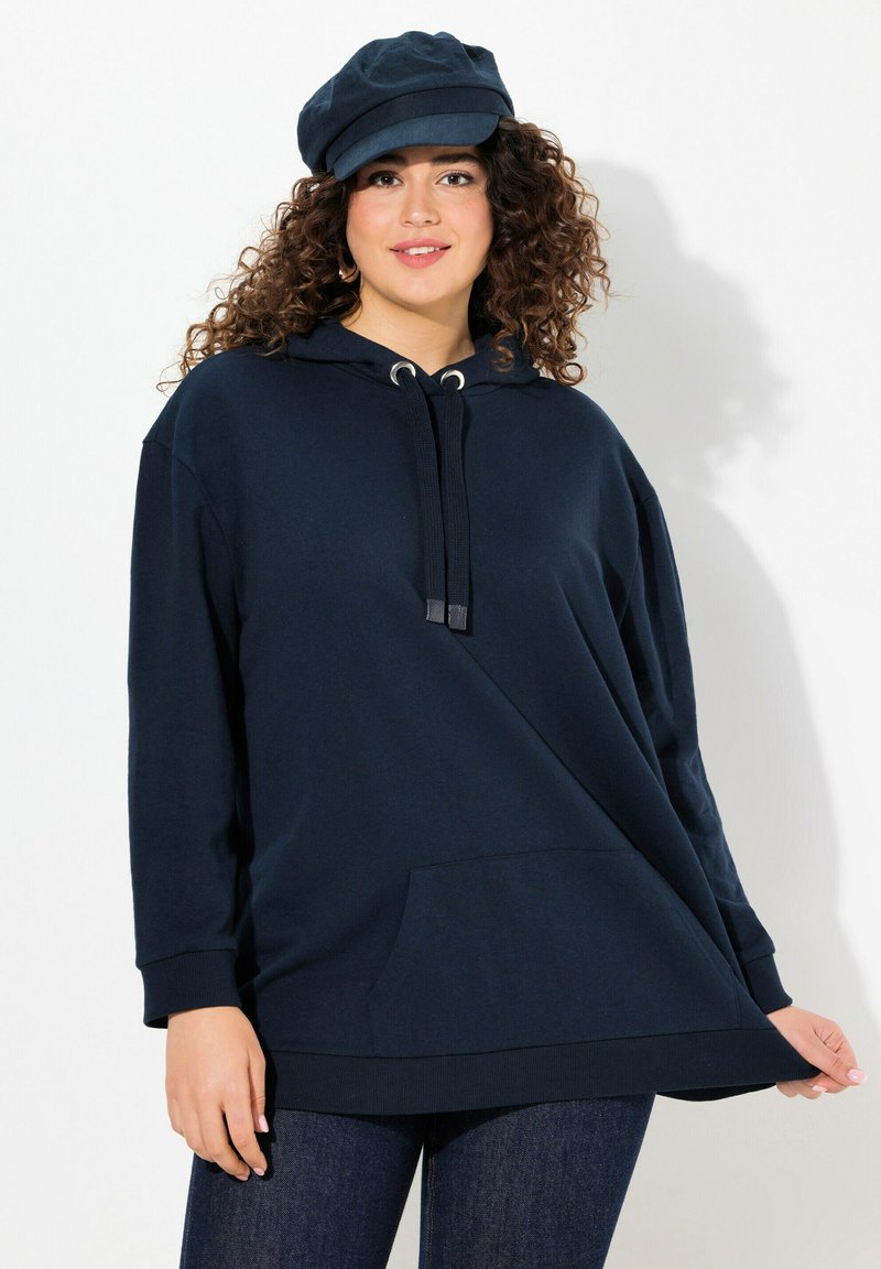 Ulla Popken Felpa con zip - black/blu scuro
